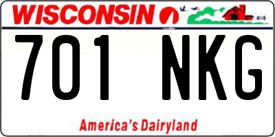 WI license plate 701NKG