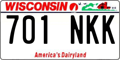 WI license plate 701NKK