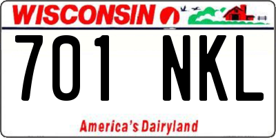 WI license plate 701NKL