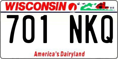 WI license plate 701NKQ