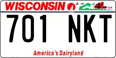 WI license plate 701NKT