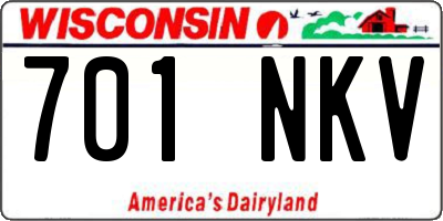 WI license plate 701NKV