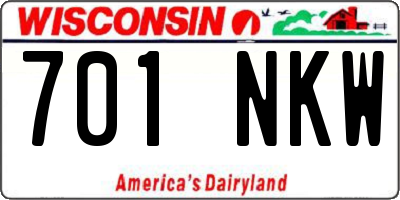 WI license plate 701NKW