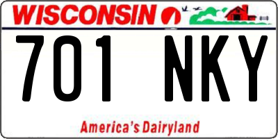 WI license plate 701NKY