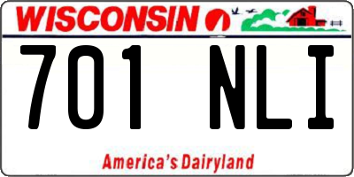 WI license plate 701NLI