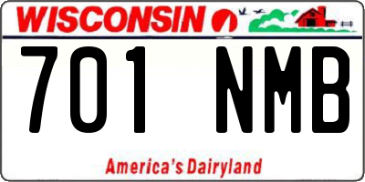 WI license plate 701NMB
