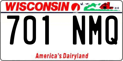 WI license plate 701NMQ