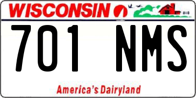 WI license plate 701NMS