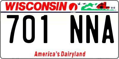 WI license plate 701NNA