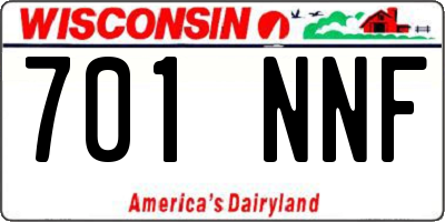 WI license plate 701NNF