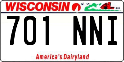 WI license plate 701NNI