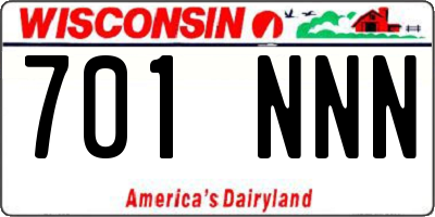 WI license plate 701NNN