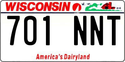WI license plate 701NNT