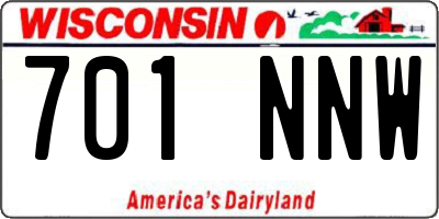 WI license plate 701NNW