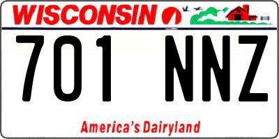WI license plate 701NNZ