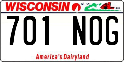 WI license plate 701NOG