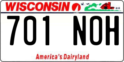 WI license plate 701NOH