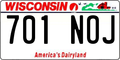WI license plate 701NOJ
