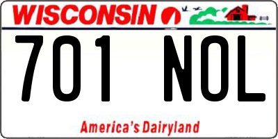 WI license plate 701NOL