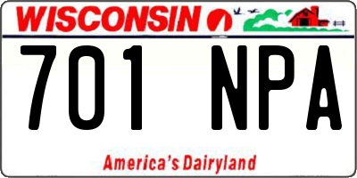 WI license plate 701NPA