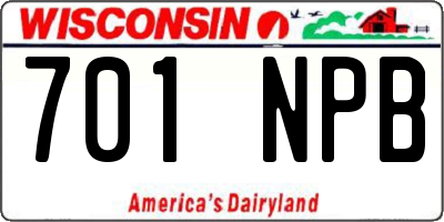 WI license plate 701NPB
