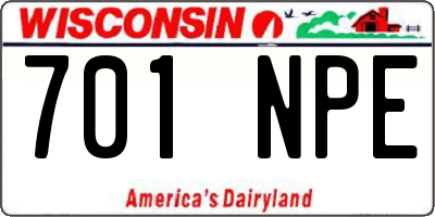 WI license plate 701NPE