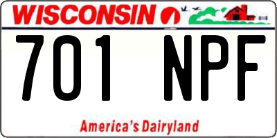 WI license plate 701NPF