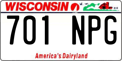 WI license plate 701NPG