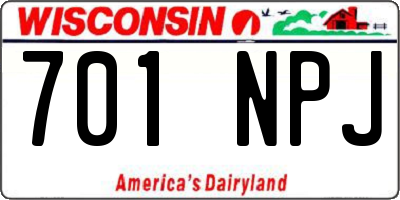 WI license plate 701NPJ