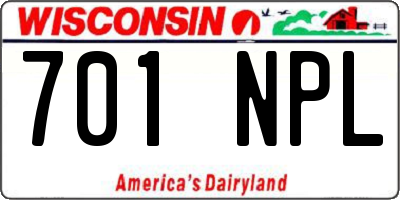WI license plate 701NPL