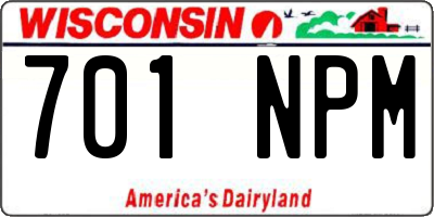 WI license plate 701NPM