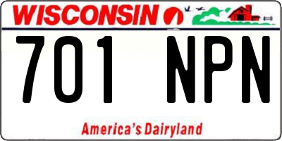 WI license plate 701NPN