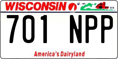 WI license plate 701NPP