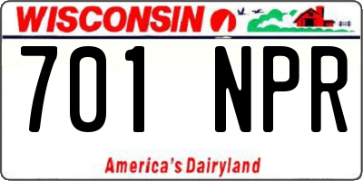 WI license plate 701NPR