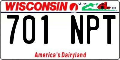 WI license plate 701NPT