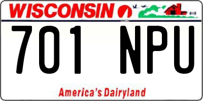 WI license plate 701NPU
