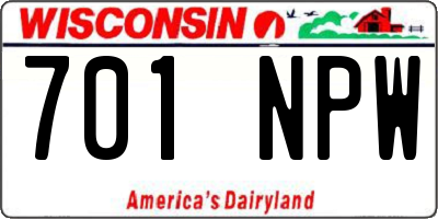 WI license plate 701NPW