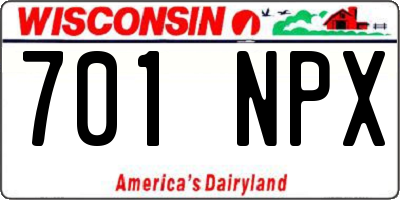 WI license plate 701NPX