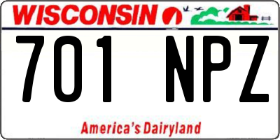WI license plate 701NPZ