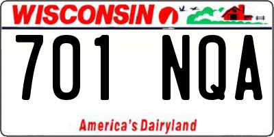 WI license plate 701NQA