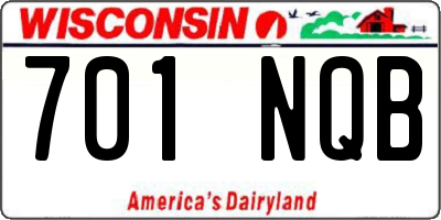 WI license plate 701NQB