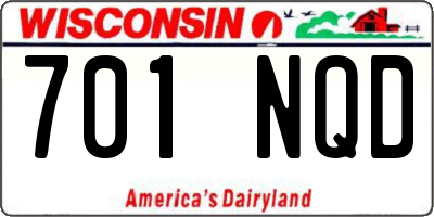 WI license plate 701NQD