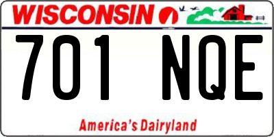 WI license plate 701NQE