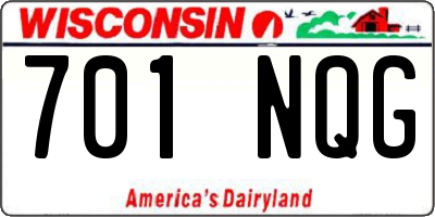 WI license plate 701NQG