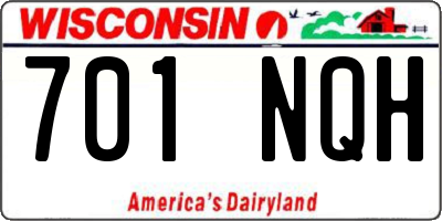 WI license plate 701NQH