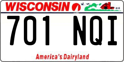 WI license plate 701NQI