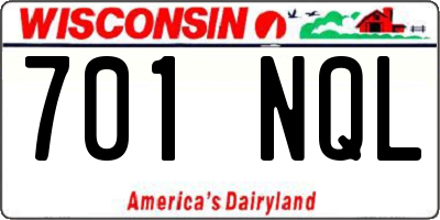 WI license plate 701NQL