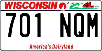 WI license plate 701NQM