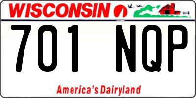 WI license plate 701NQP
