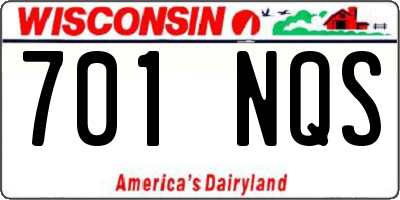 WI license plate 701NQS